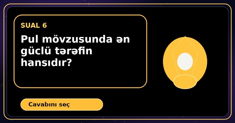 Sənin pul mövzusunda ən güclü tərəfin hansıdır?