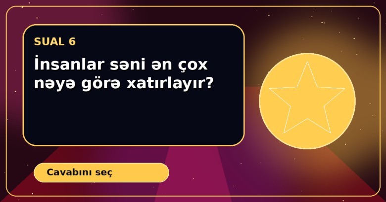 İnsanlar səni ən çox nəyə görə xatırlayır?